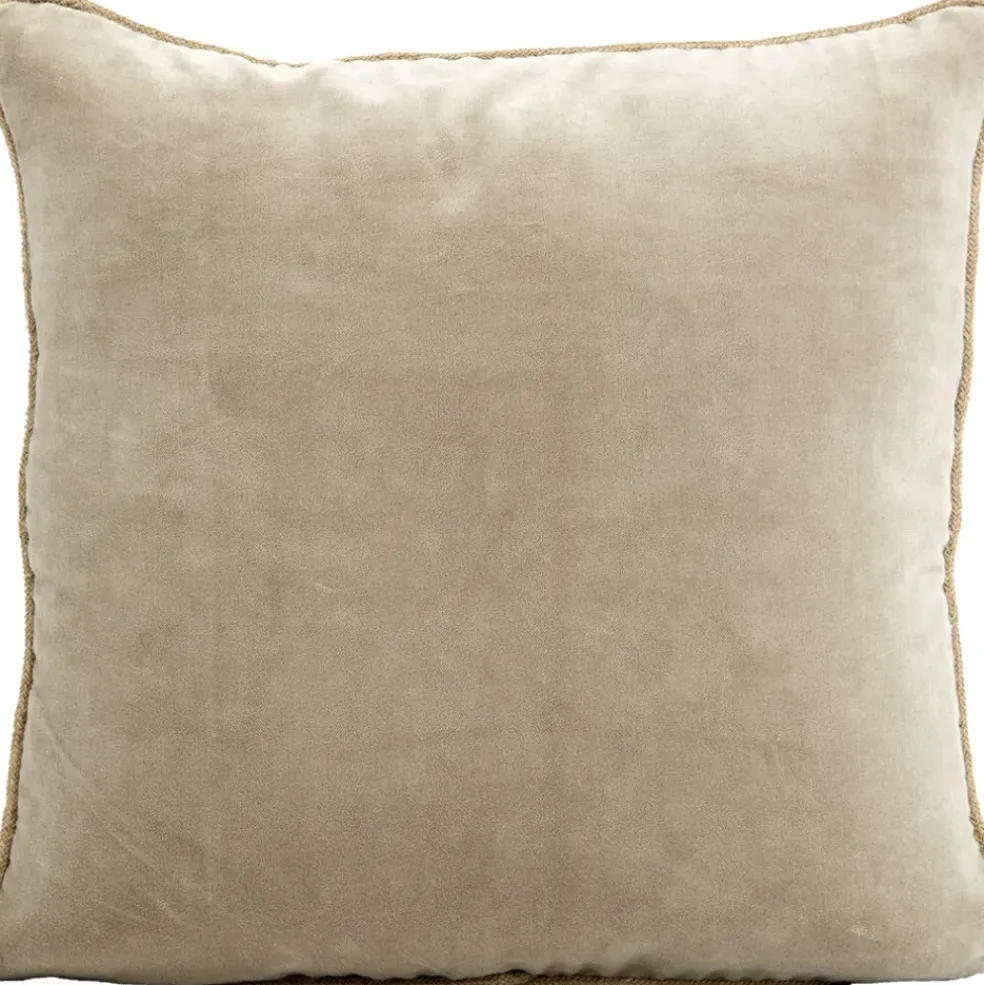 Coussin delhi craie 45x45cm en velour
