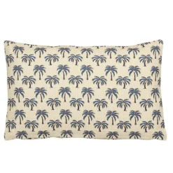 Coussin en coton blanc cassé 55x35cm - Palme