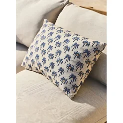 Coussin en coton blanc cassé 55x35cm - Palme