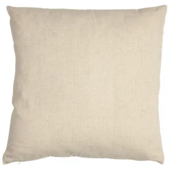 Coussin en coton et lin naturel et jaune pale 45x45cm - A la ferme