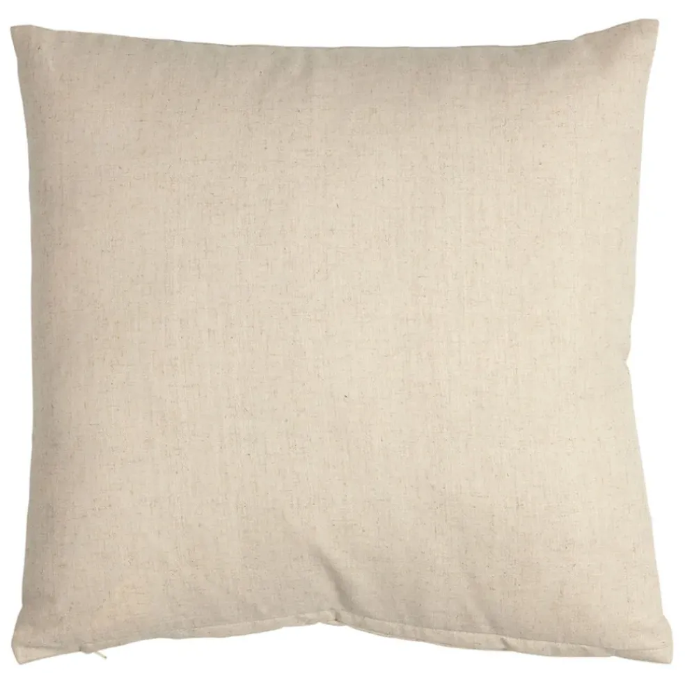 Coussin en coton naturel et brun 45x45cm - A la ferme