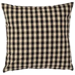 Coussin en coton vichy noir 45x45cm - Campagne