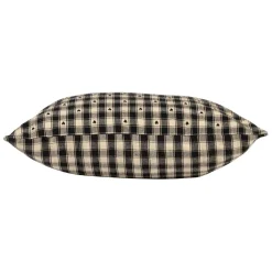 Coussin en coton vichy noir 45x45cm - Campagne