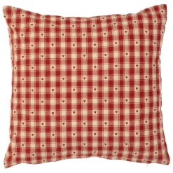 Coussin en coton vichy rouge 45x45cm - Campagne