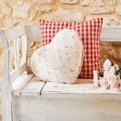 Coussin en coton vichy rouge 45x45cm - Campagne