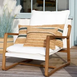 Coussin en jute sauge 50x38cm - Sumatra