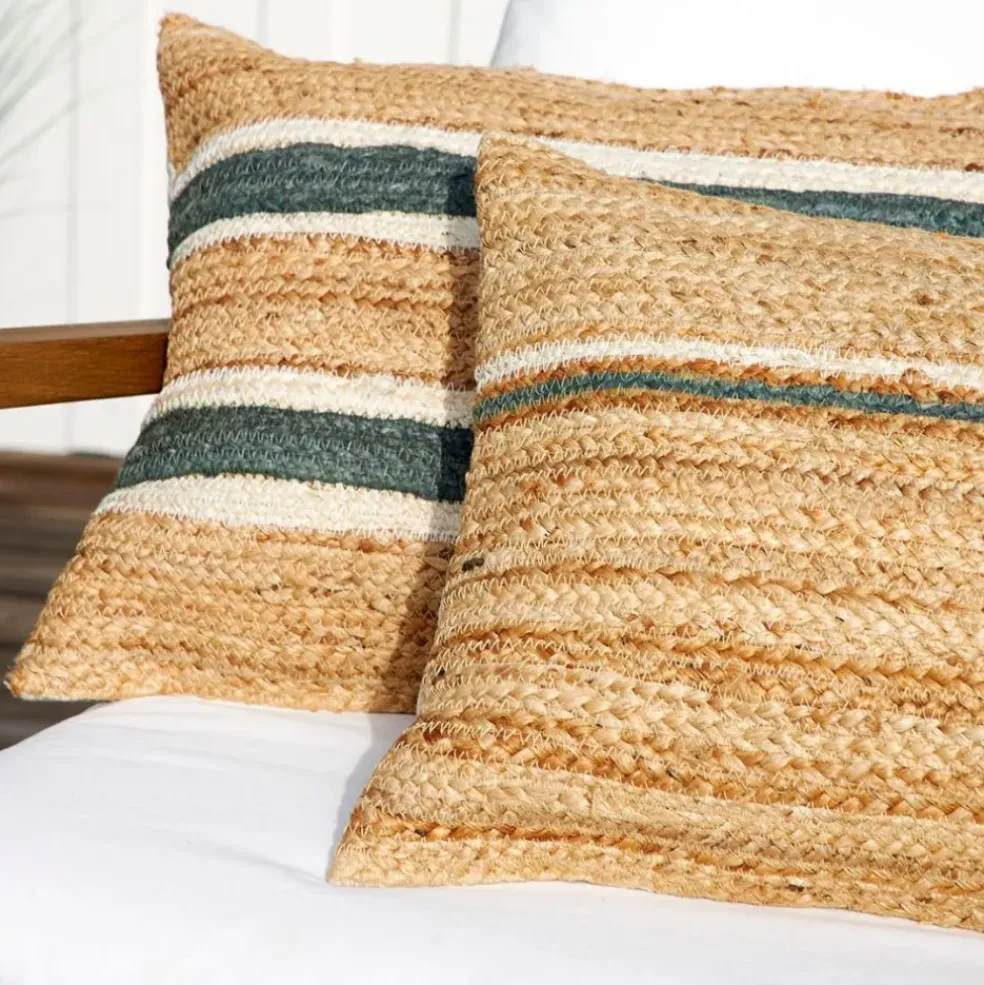 Coussin en jute sauge 50x38cm - Sumatra
