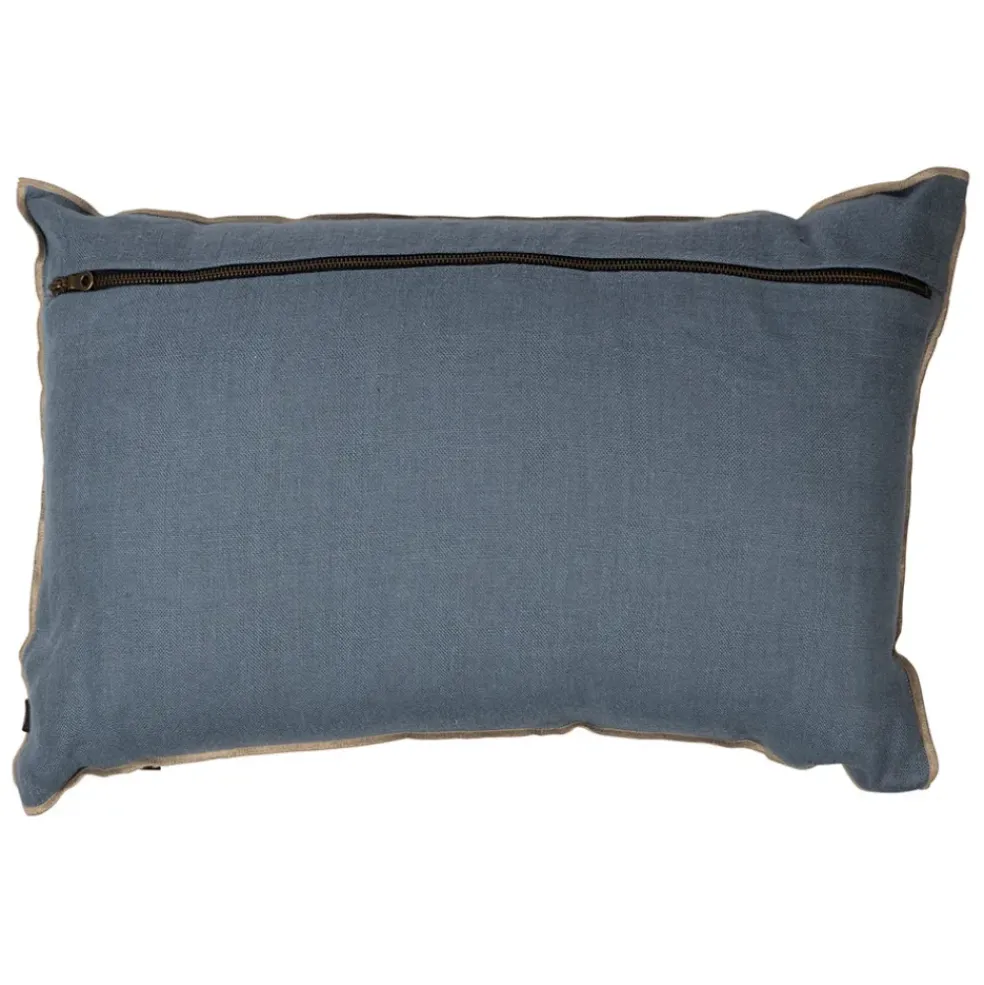 Coussin en lin turquin 60x40cm - Chennai