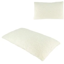 Coussin en tissu bouclette blanc cassé 50x30cm