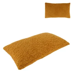 Coussin en tissu bouclette ocre 50x30cm