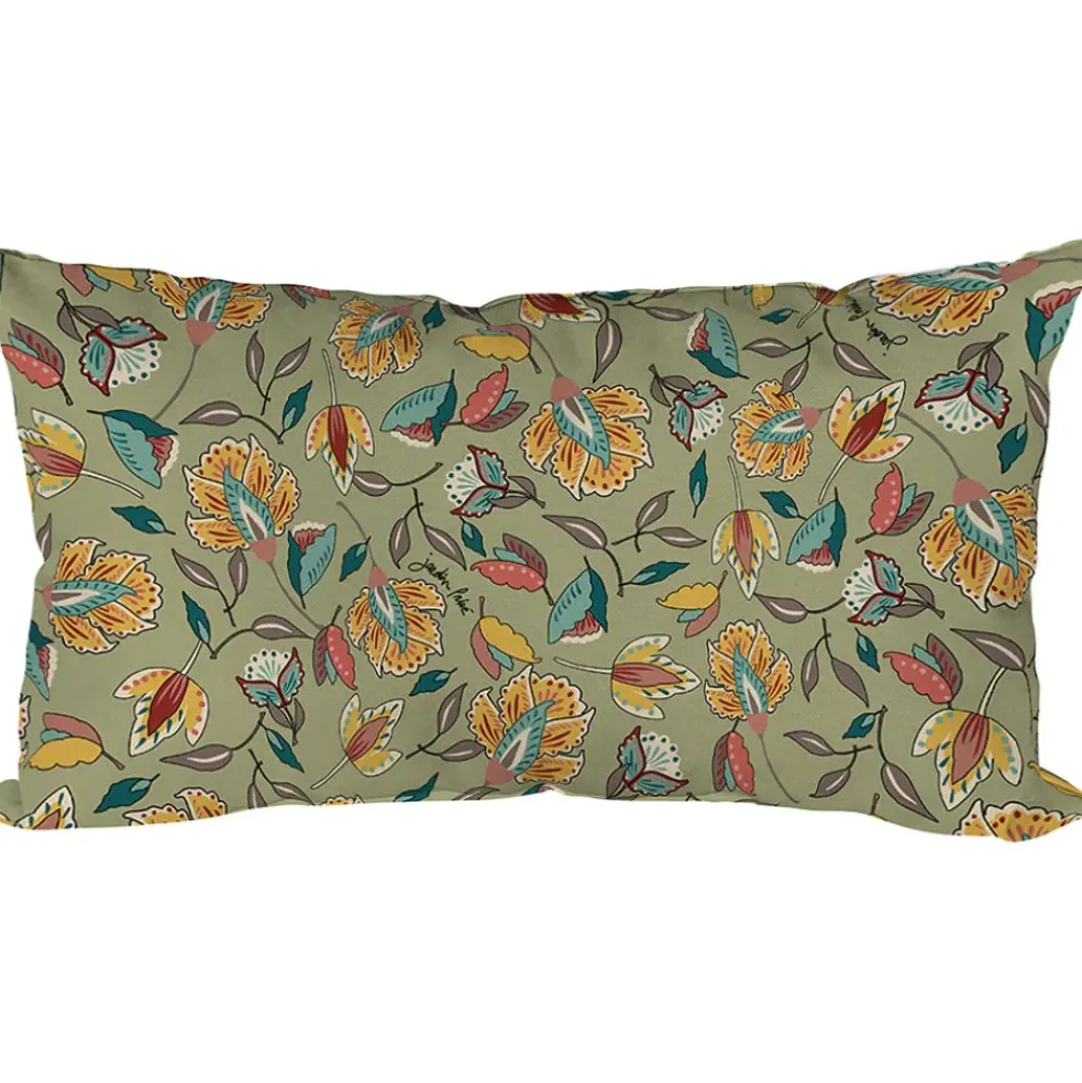 Coussin extérieur en coton vert 50x30cm - Kerala