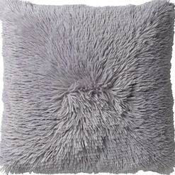 Coussin fluffy 60x60cm micro chip gris clair