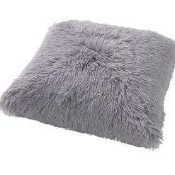 Coussin fluffy 60x60cm micro chip gris clair