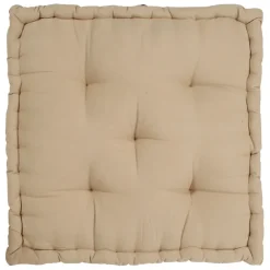Coussin matelas chambray beige en coton