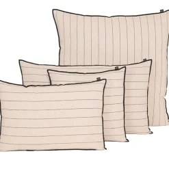 Coussin rayé en lin et coton naturel 40x60cm - Calvi II