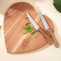 Couteau steak en inox et bois naturel - Ablis