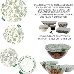 Couvercle en tissu reutilisable x3
