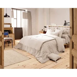 Couvre lit en gaze de coton unie pampa 90x200cm - Gaia
