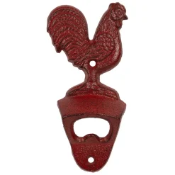 Décapsuleur coq en fonte rouge - Basse-Cour