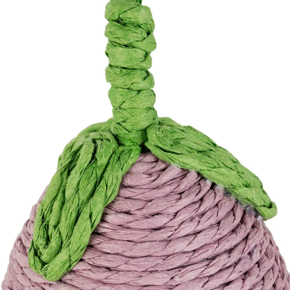 Déco aubergine en corde mauve et vert - P'tit légume