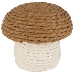 Déco champignon en corde brun et blanc - P'tit légume