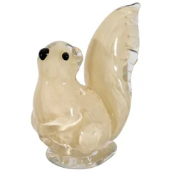 Déco écureil en verre beige h11cm
