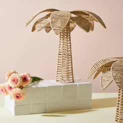 Déco grand palmier en corde et fer naturel h45cm - Palma