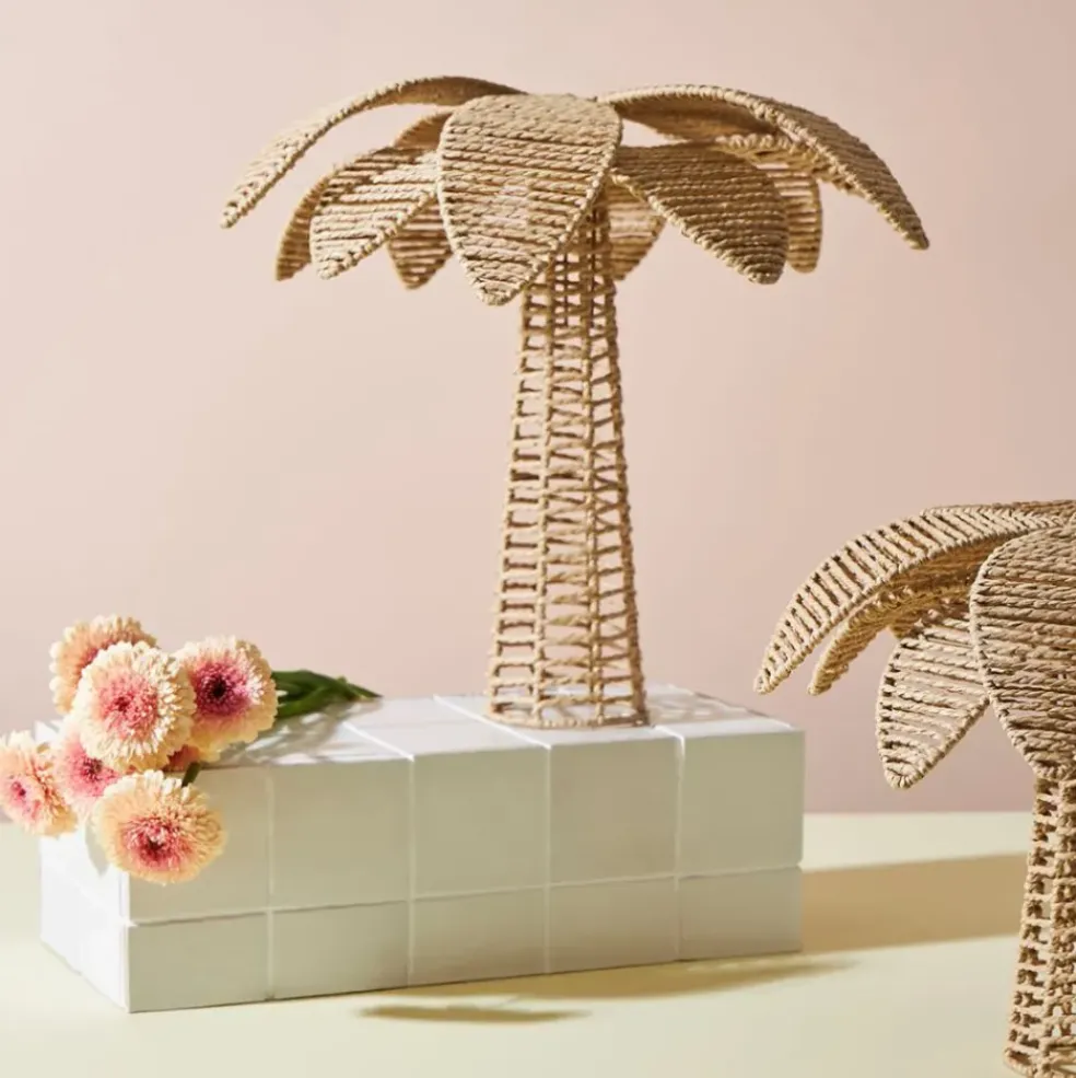 Déco grand palmier en corde et fer naturel h45cm - Palma