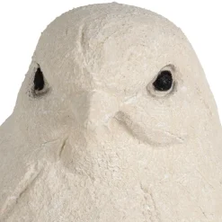 Déco moineau en fibre écru