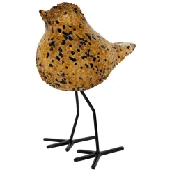 Déco moineau en verre ambre et noir - Serin