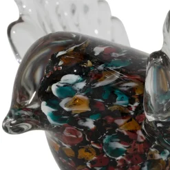 Déco moineau en verre multicolore - Serin