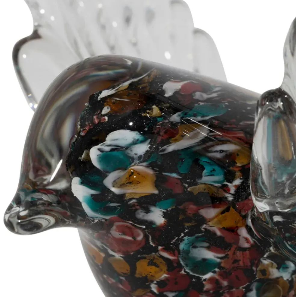 Déco moineau en verre multicolore - Serin