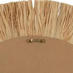 Déco murale œil en jonc de mer et coquillage naturel - Cauri