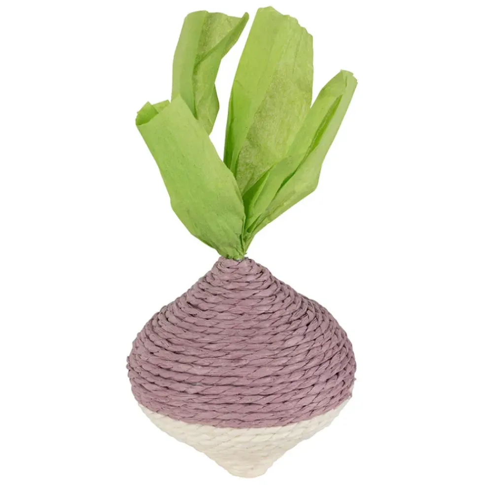 Déco navet en corde mauve et vert - P'tit légume
