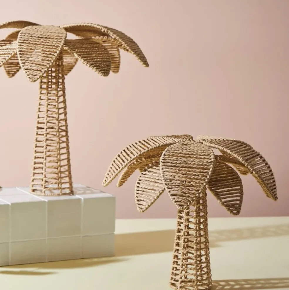 Déco petit palmier en corde et fer naturel h35cm - Palma