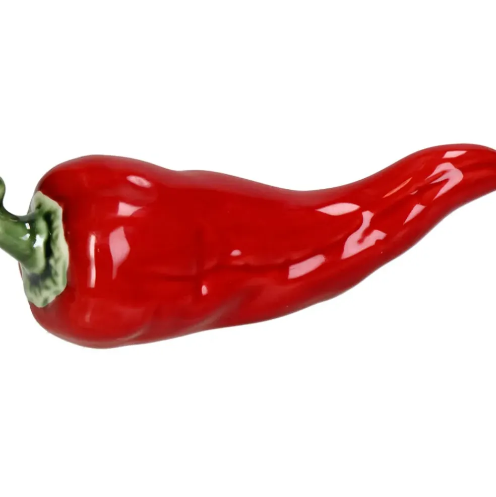 Déco piment en pocelaine rouge
