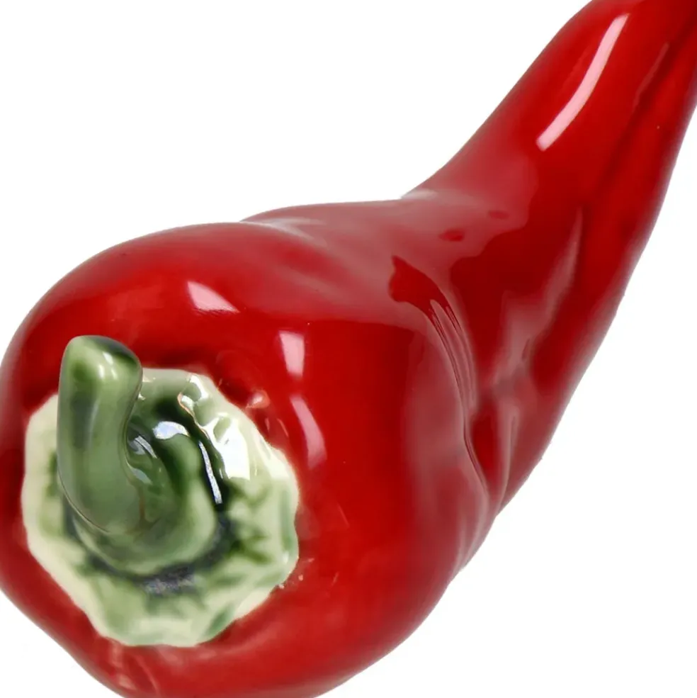 Déco piment en pocelaine rouge
