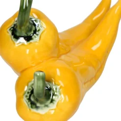 Déco piment en porcelaine jaune