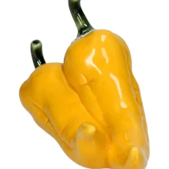 Déco piment en porcelaine jaune