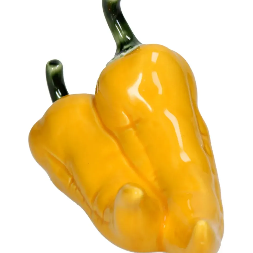 Déco piment en porcelaine jaune