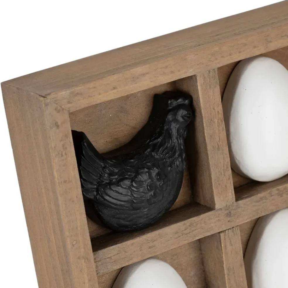 Déco tic tac toe poule et œuf noir et blanc - Campagne