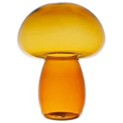 Décoration champignon en verre ambre H15,5cm - Dilacia