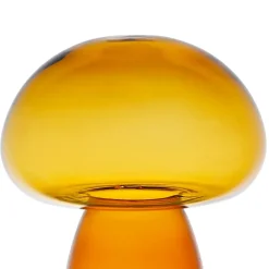 Décoration champignon en verre ambre H15,5cm - Dilacia