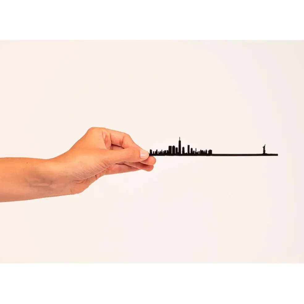 Décoration murale ligne en acier noir NYC L50cm