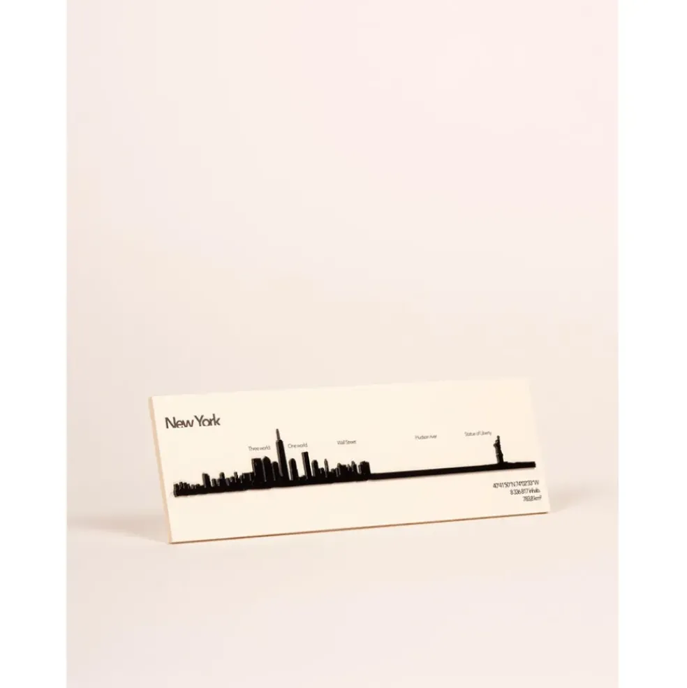Décoration murale ligne en acier noir NYC L50cm