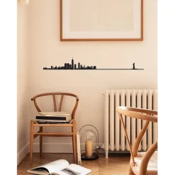 Décoration murale ligne en acier noir NYC L50cm