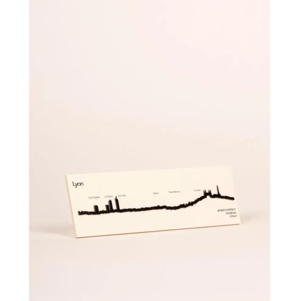 Décoration murale ligne lyon 50cm noir