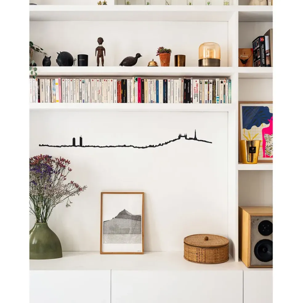 Décoration murale ligne lyon 50cm noir