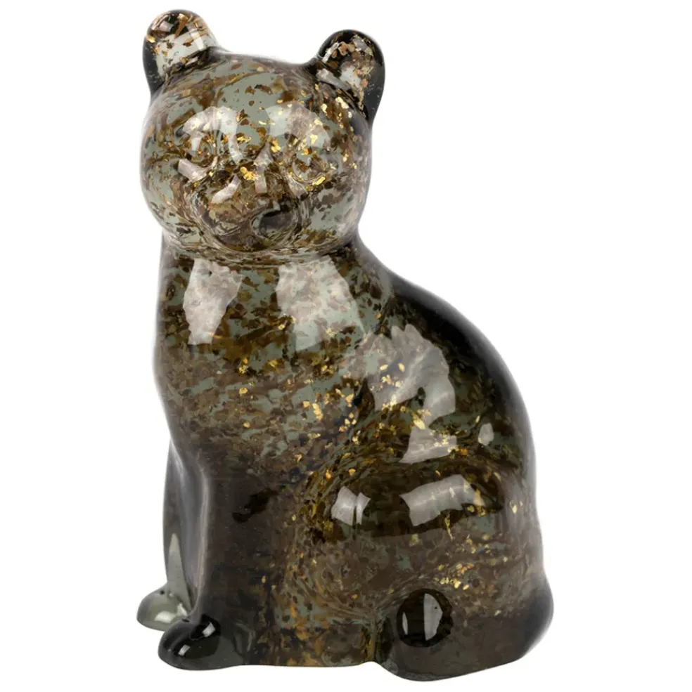 Deco chat en verre fumé - Félin