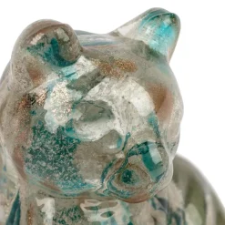 Deco chat en verre émeraude et doré - Félin